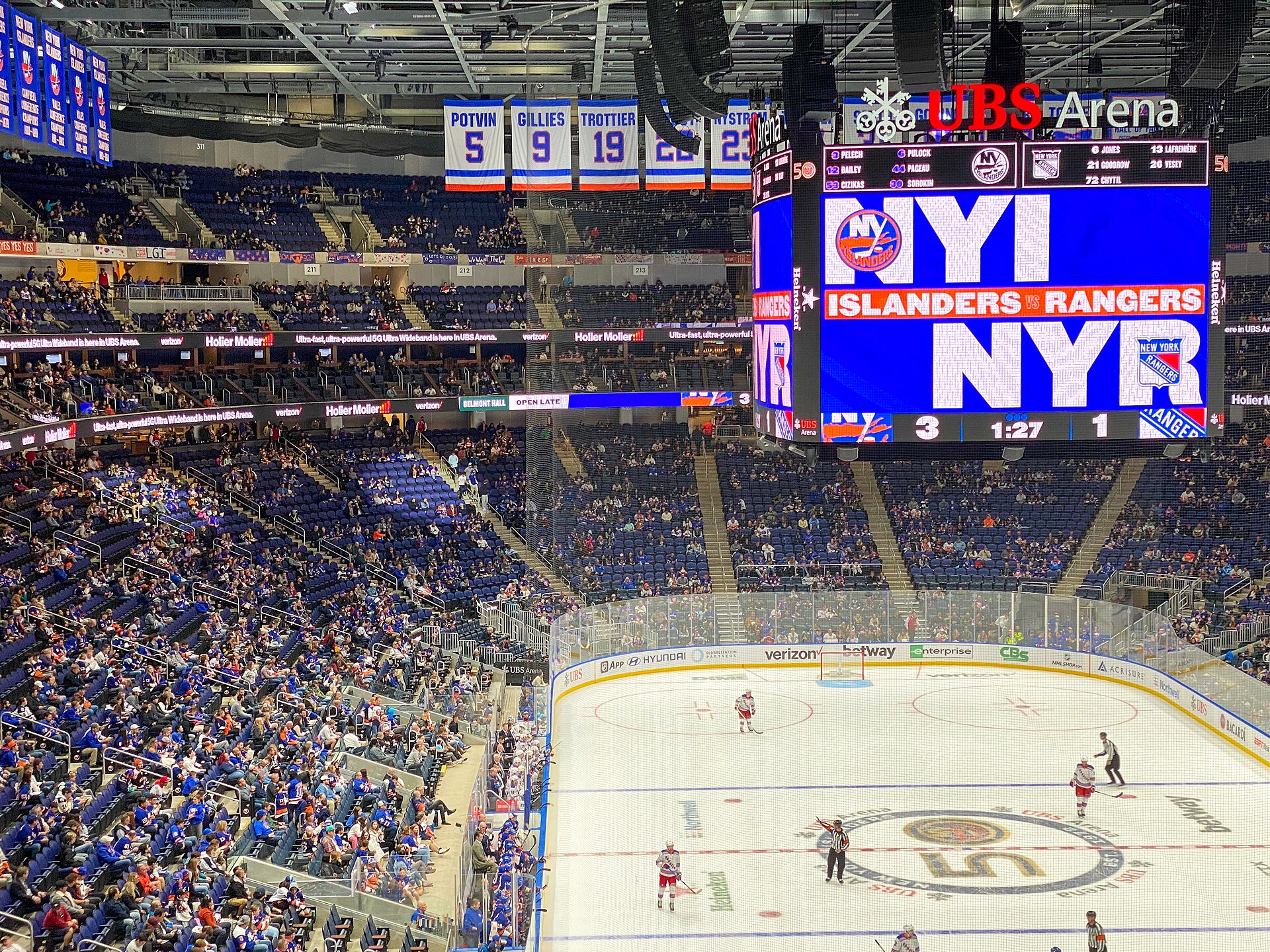 UBS Arena game-night view during Islanders hockey